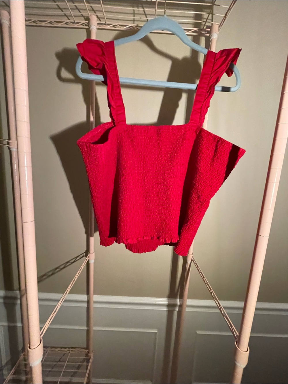 Red Cotton Tank Top - Picture 2 of 4